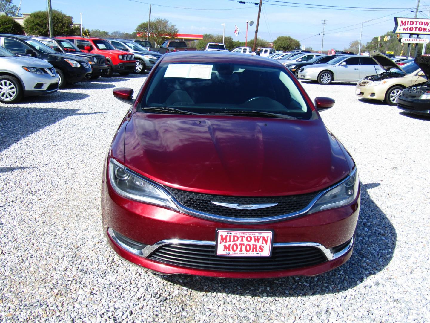 2015 Red /BLACK Chrysler 200 (1C3CCCAB9FN) , AUTOMATIC transmission, located at 15016 S Hwy 231, Midland City, AL, 36350, (334) 983-3001, 31.306210, -85.495277 - Photo#1